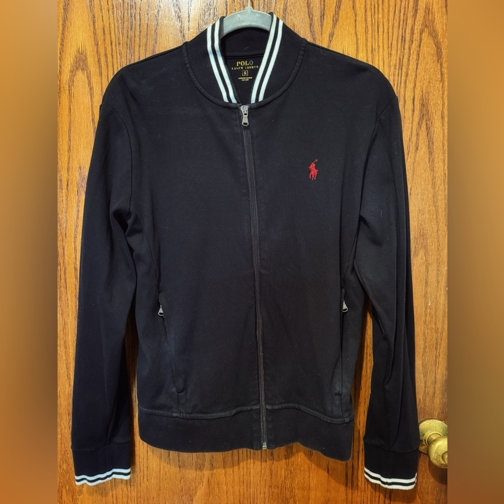 Polo By Ralph Lauren Black Baseball Bomber Jacket
